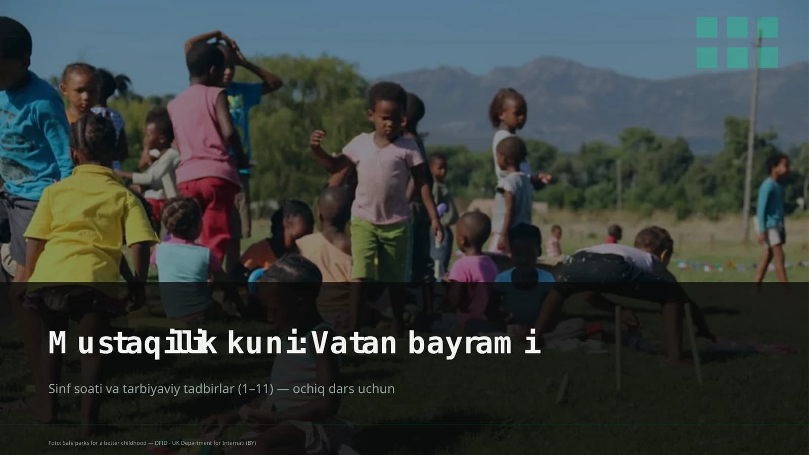 Sinf soati va tarbiyaviy tadbirlar (1–11) — ochiq dars uchun