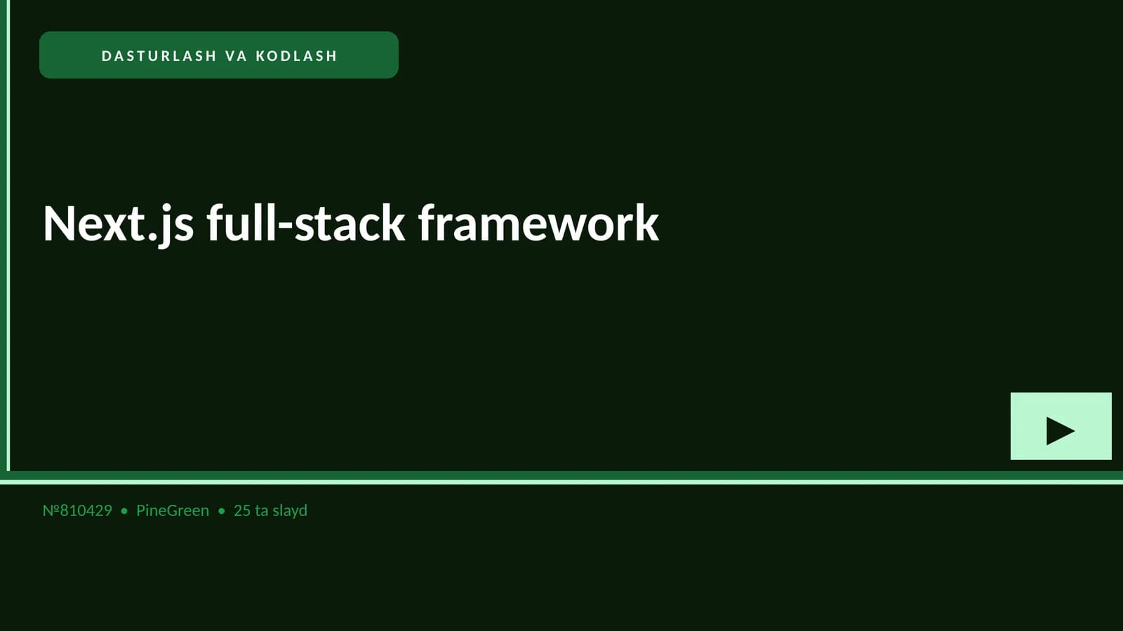 Next.js full-stack framework
