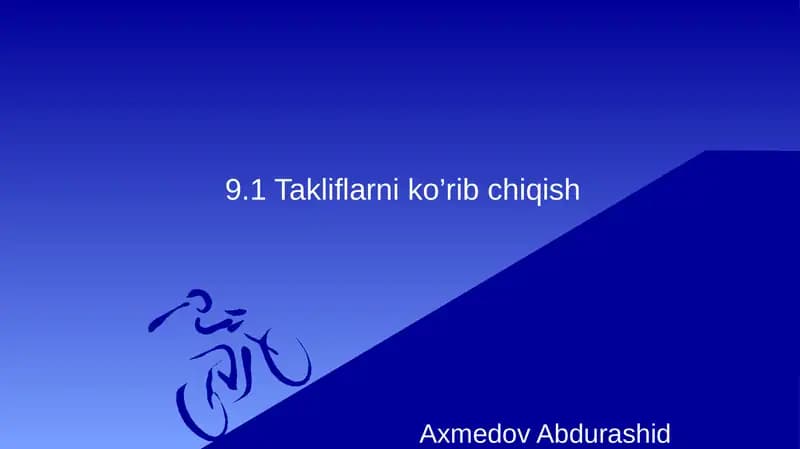 Takliflarni koʻrib chiqish