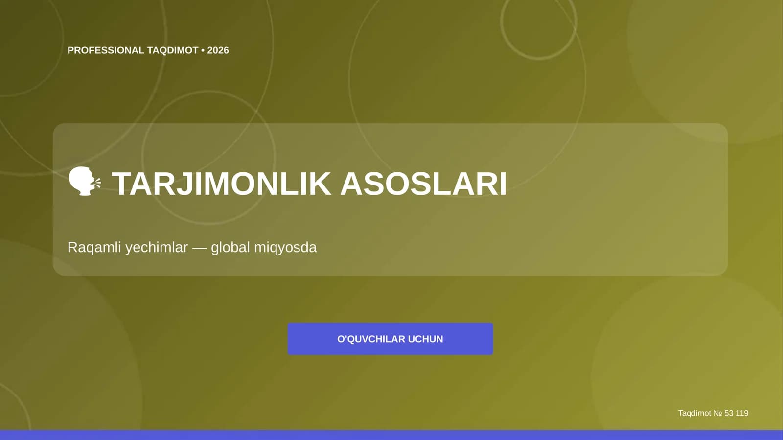 TARJIMONLIK ASOSLARI
