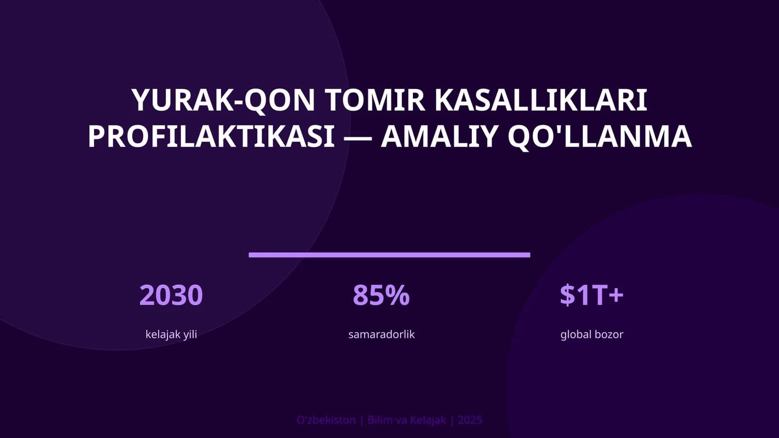 Yurak-qon tomir kasalliklari profilaktikasi — amaliy qo'llanma