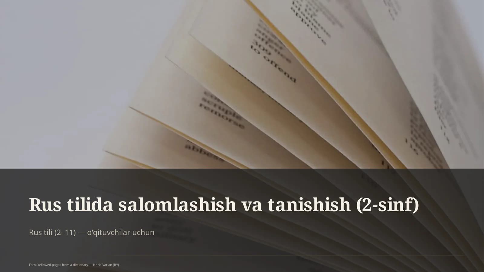 Rus tilida salomlashish va tanishish (2-sinf)