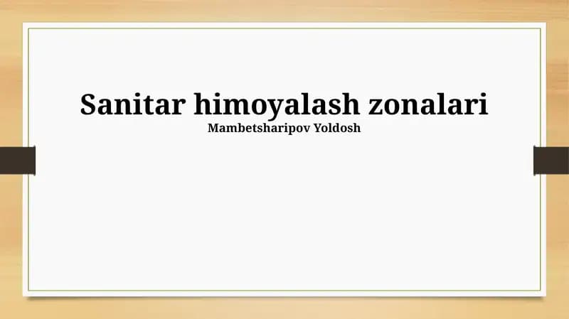 Sanitar himoyalash zonalari