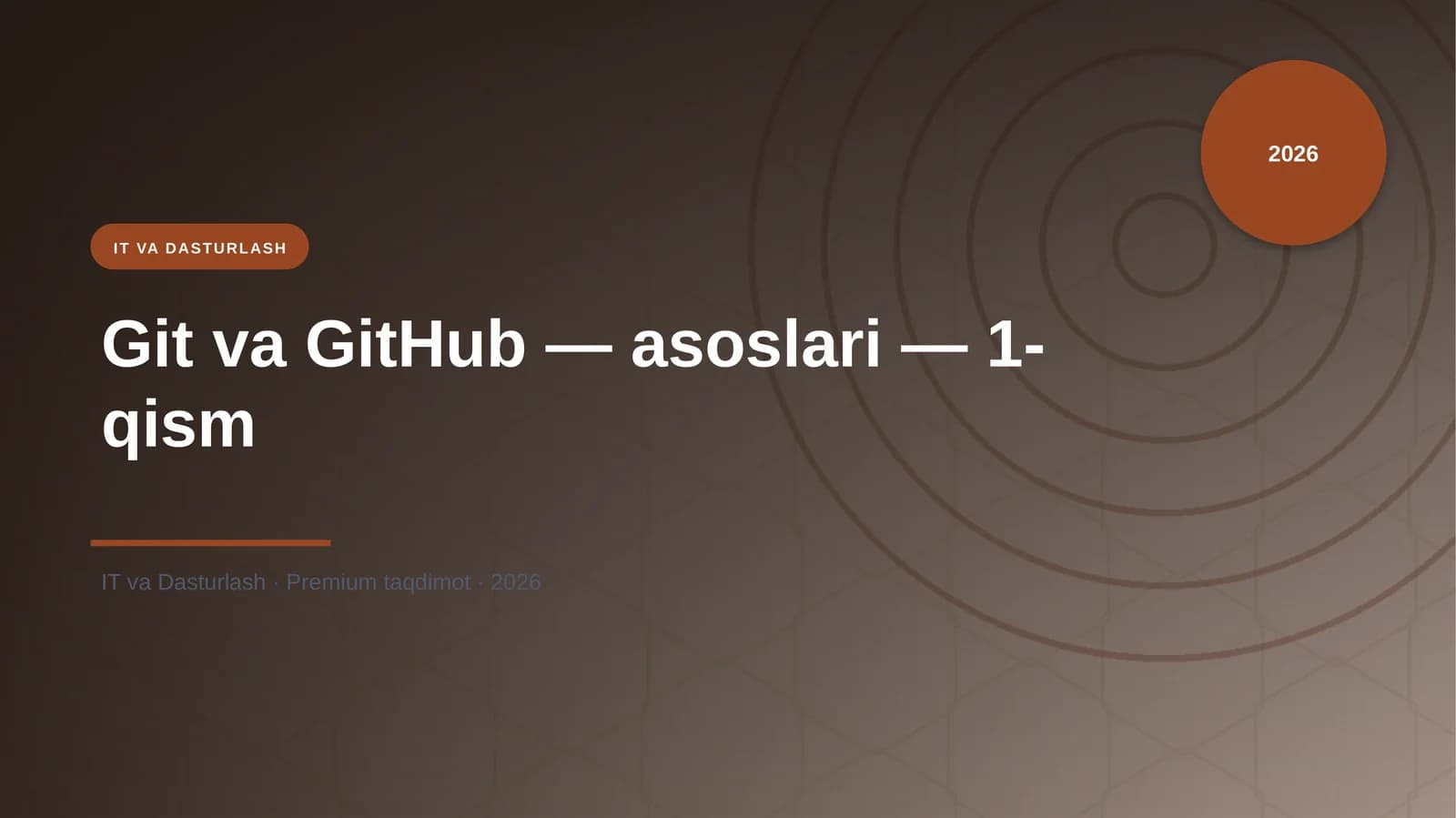 Git va GitHub — asoslari — 1-qism