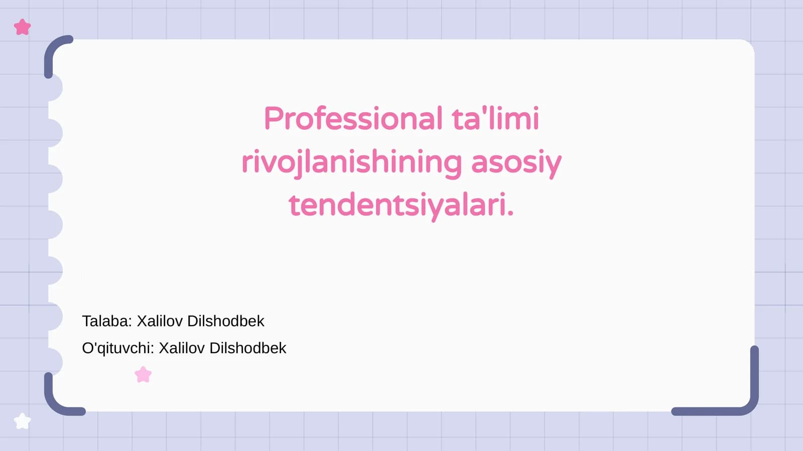 Professional ta'limi rivojlanishining asosiy tendentsiyalari