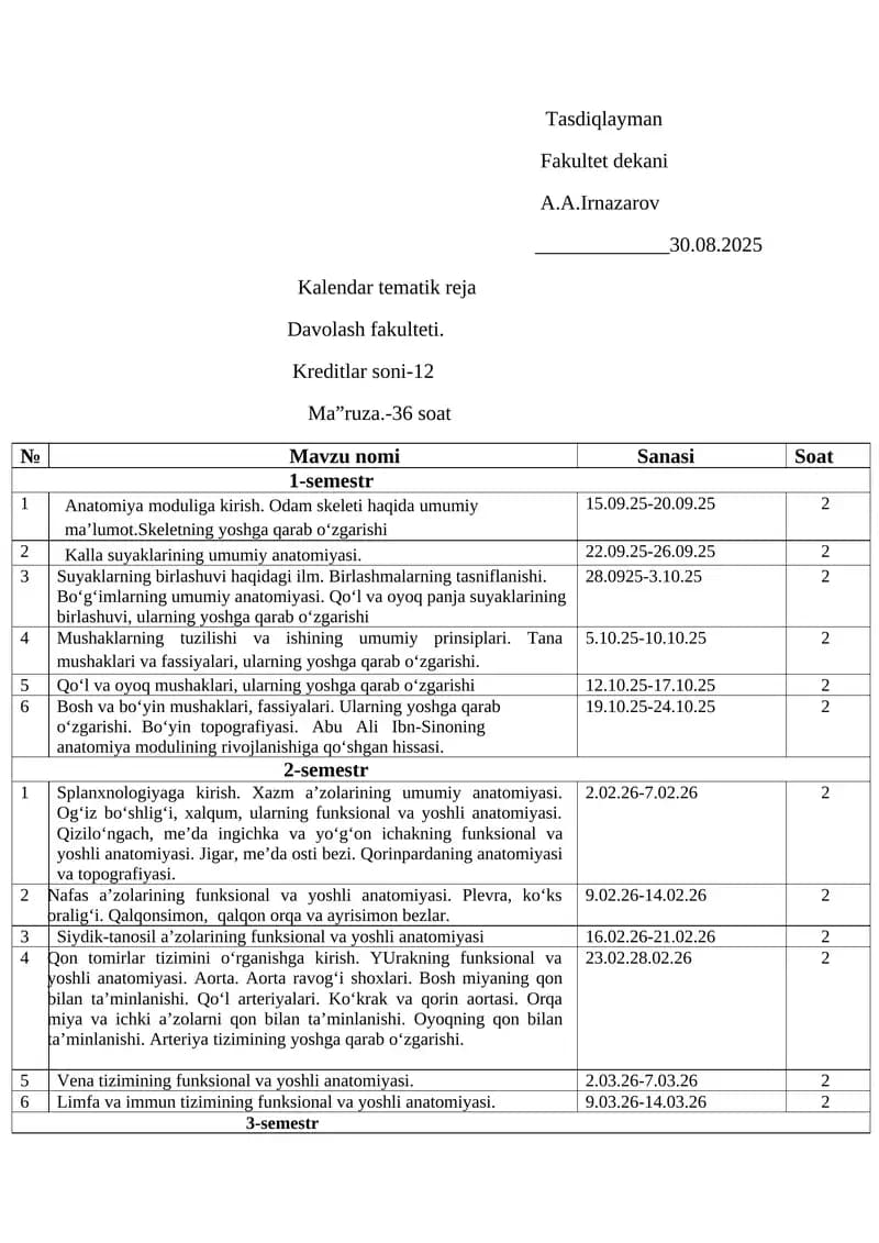 Kalendar tematik reja