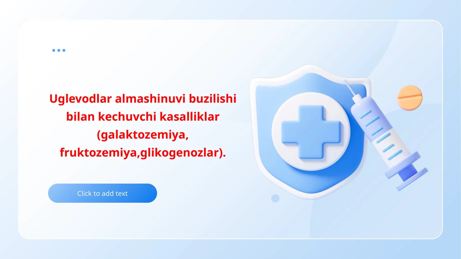 Uglevodlar almashinuvi buzilishi bilan kechuvchi kasalliklar (galaktozemiya, fruktozemiya,glikogenozlar)