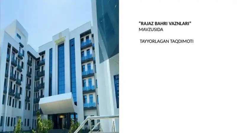 RAJAZ BAHRI VAZNLARI