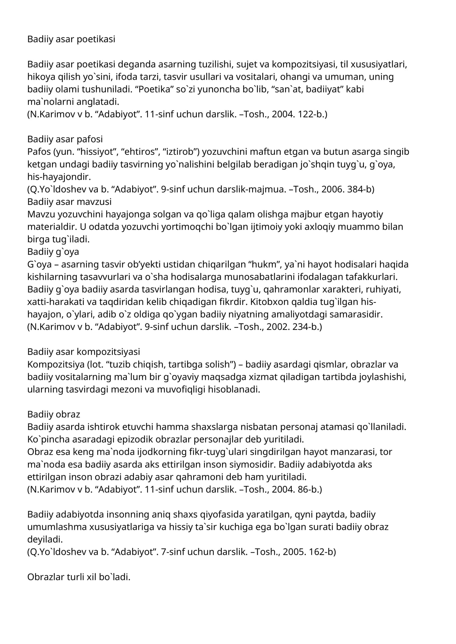 Badiiy asar mavzusi
