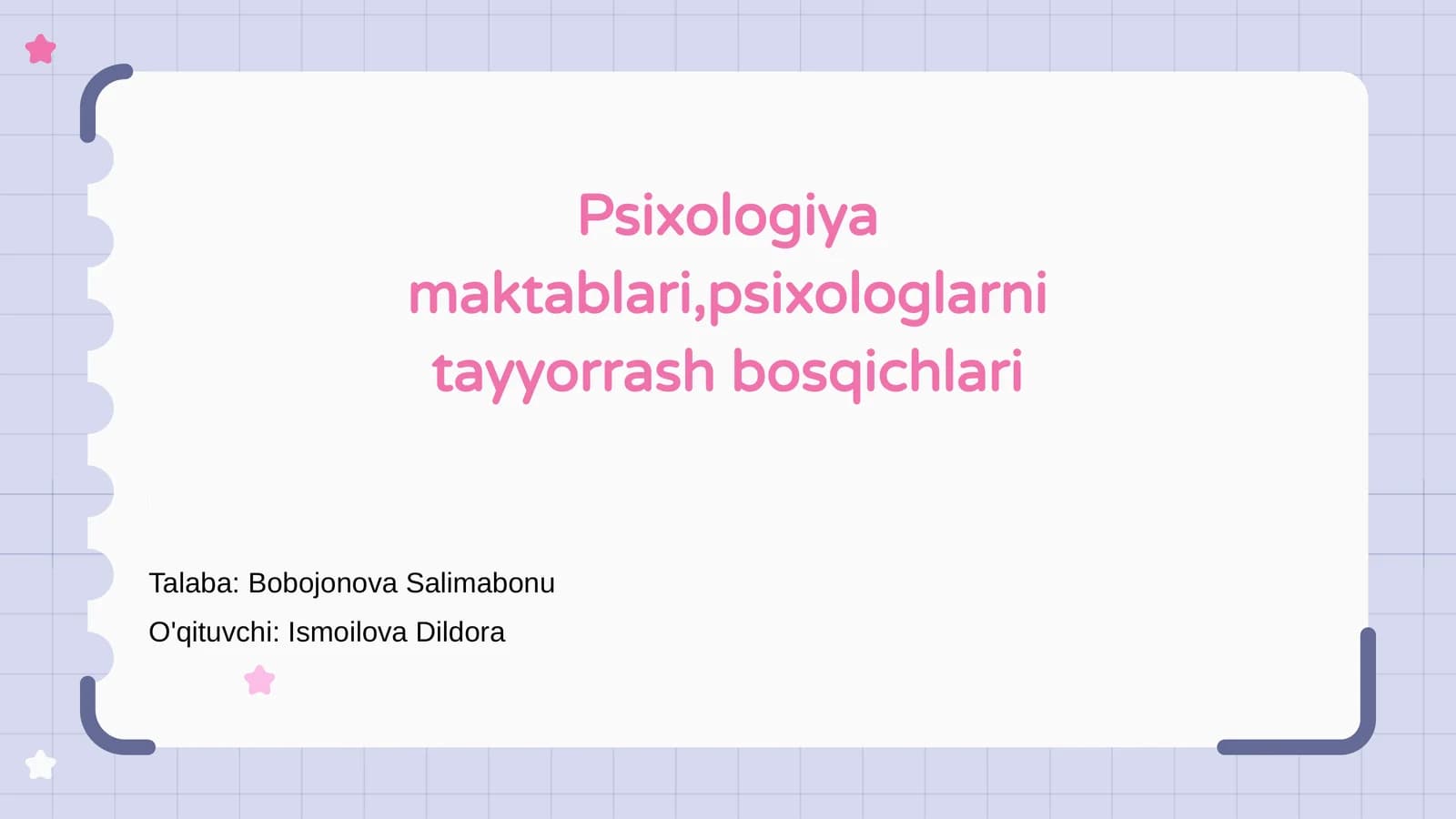 Psixologiya maktablari, psixologlarni tayyorrash bosqichlari