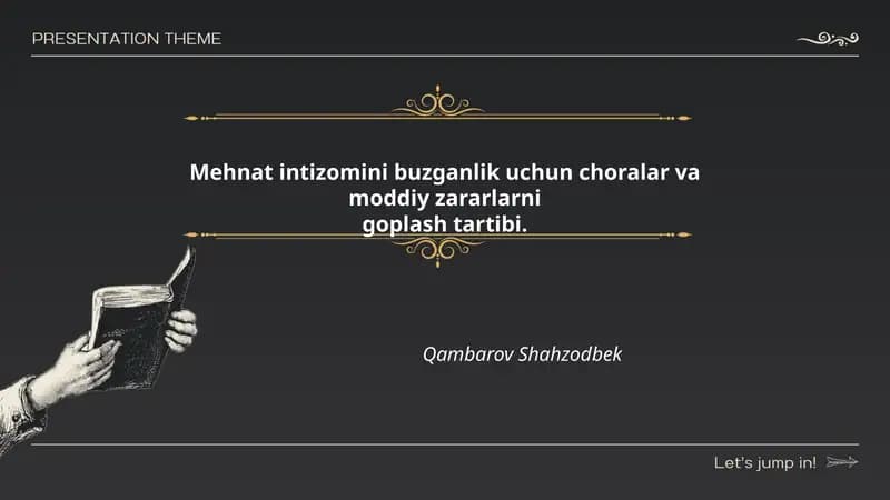 Mehmat intizomini buzganlik uchun choralar va moddiy zararlarni goplash tartibi