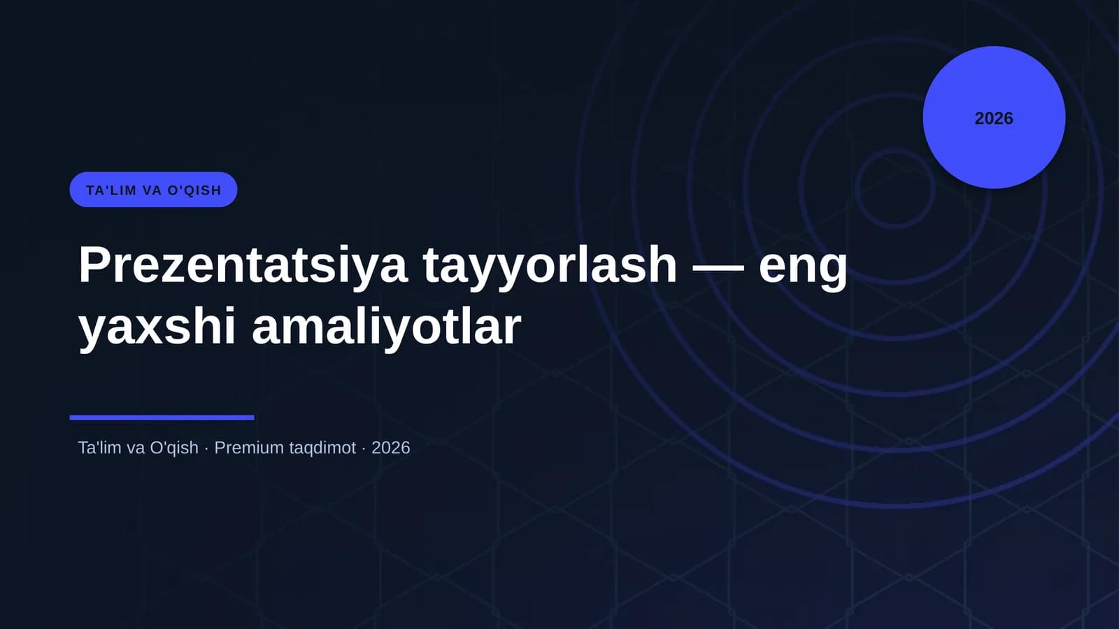 Prezentatsiya tayyorlash — eng yaxshi amaliyotlar