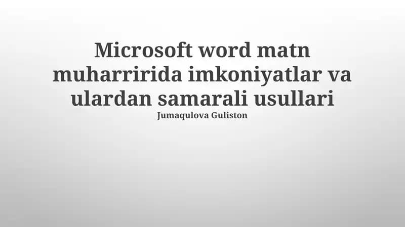Microsoft Word matn muharriri