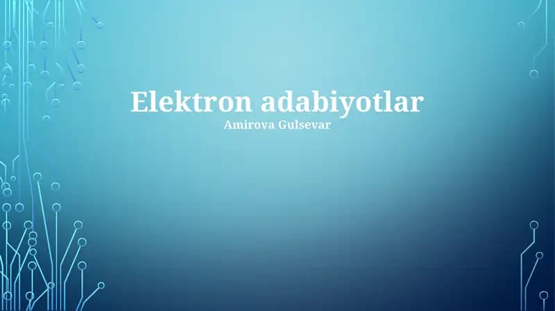 Elektron Adabiyotlar