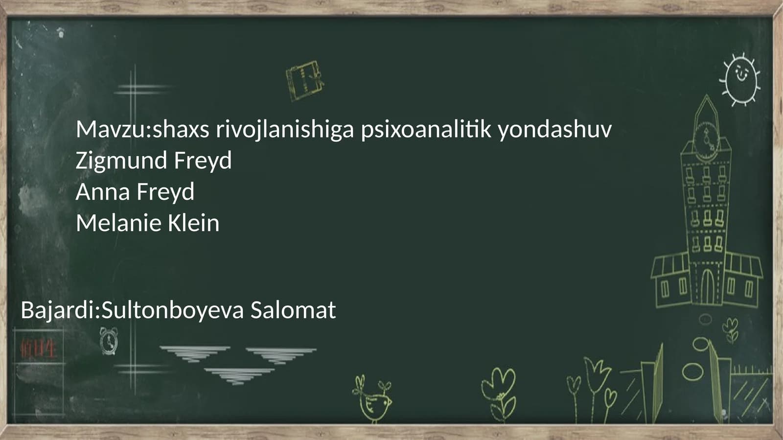 Freudning psixoanalitikyondashuva sohasi