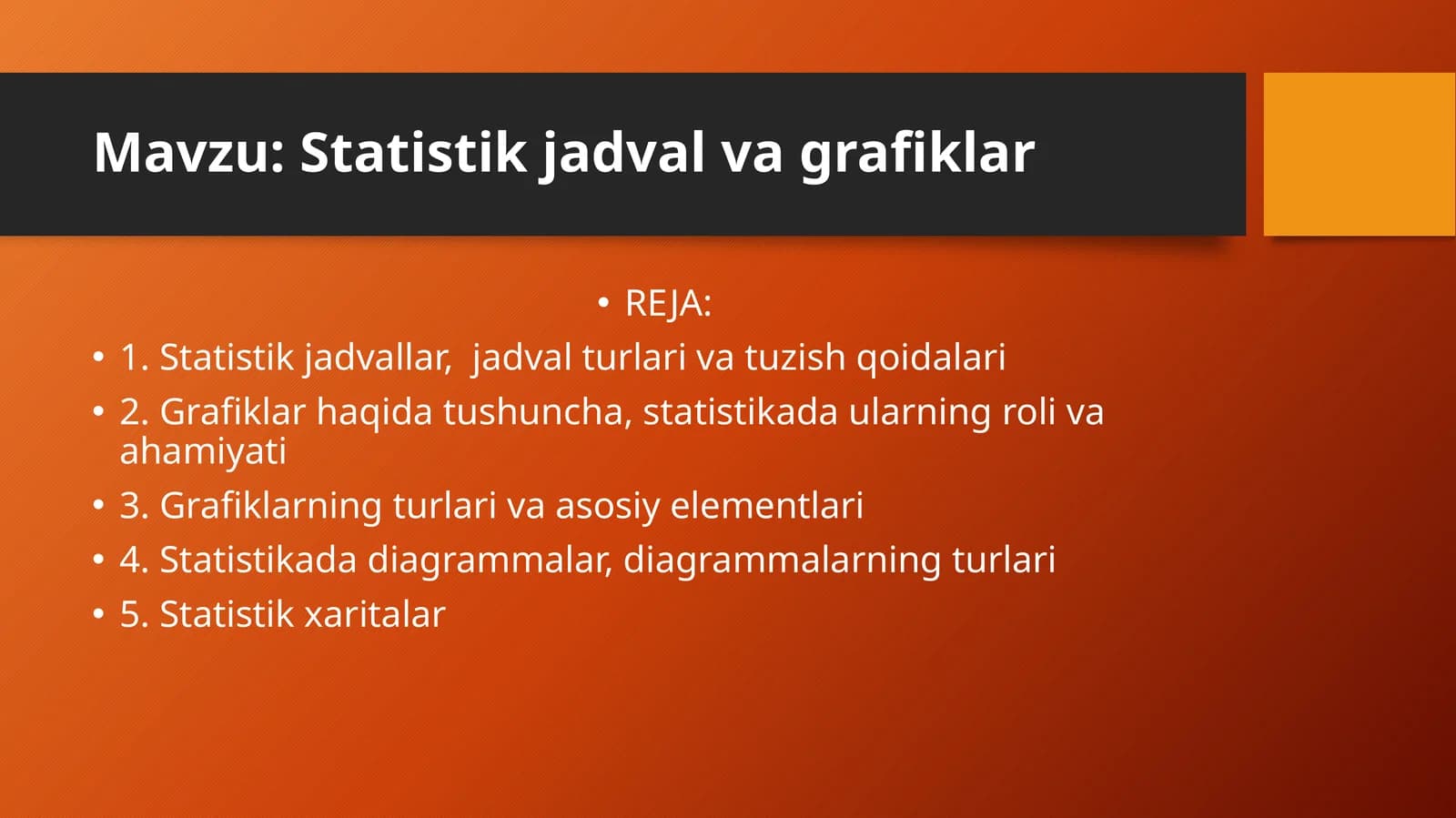 Statistik jadval va grafiklar