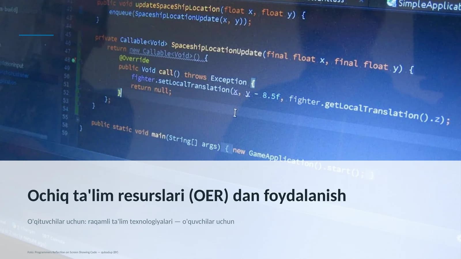 Ochiq ta'lim resurslari (OER) dan foydalanish