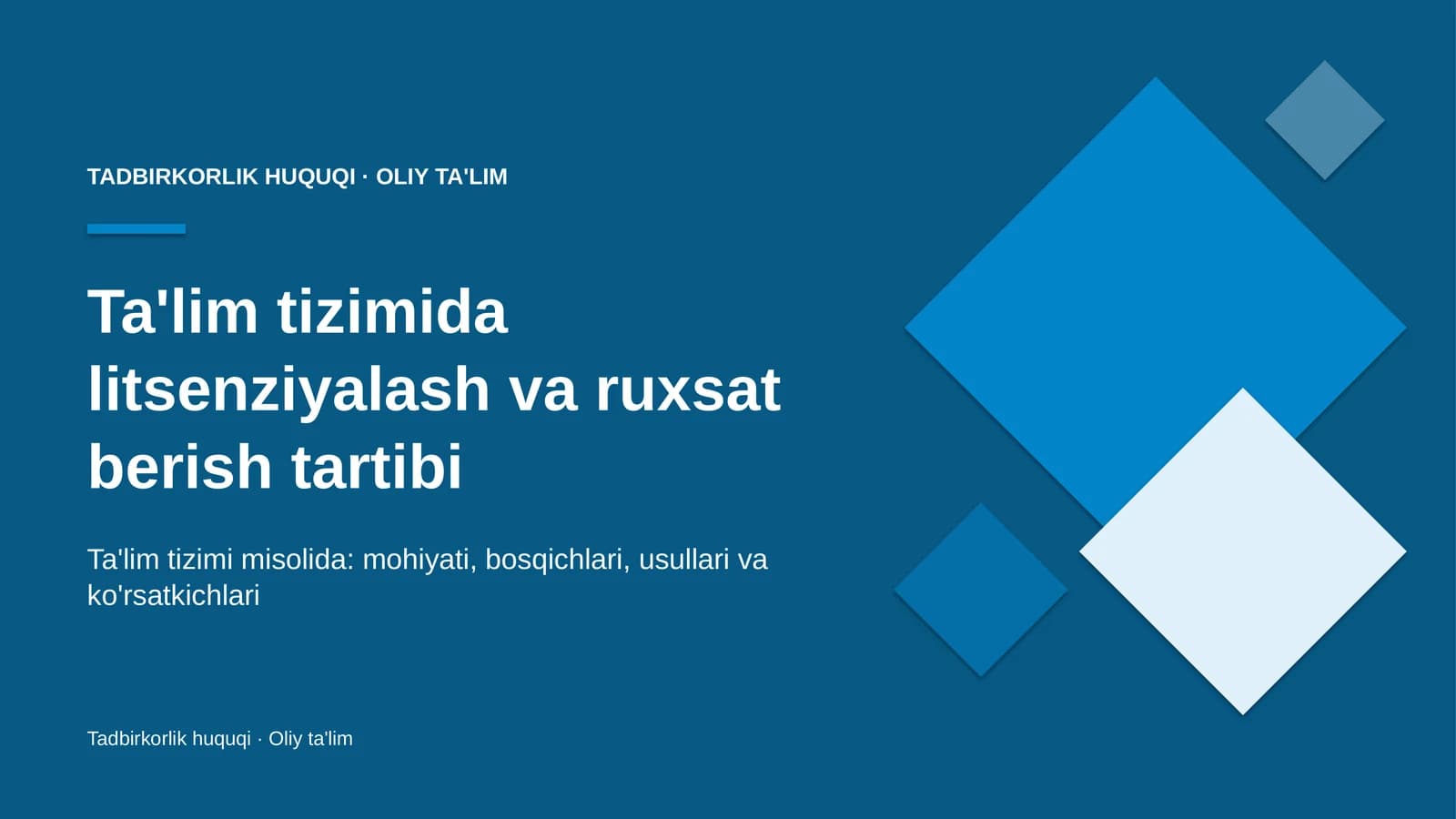 ta'lim tizimida litsenziyalash va ruxsat berish tartibi 7039