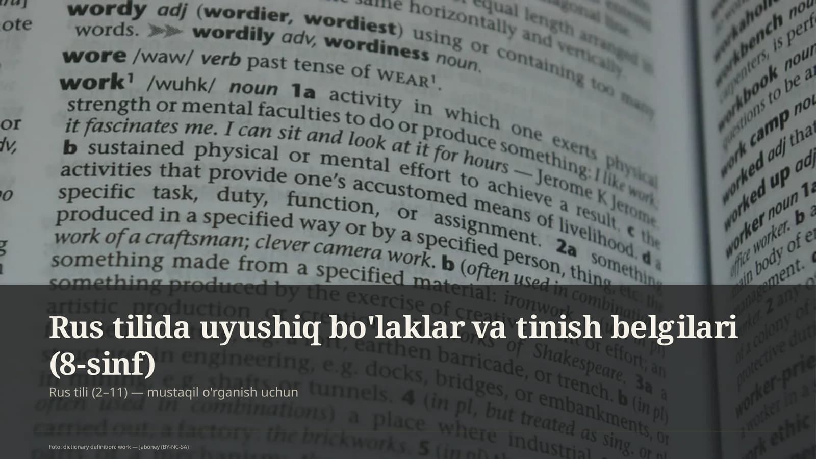 Rus tilida uyushiq bo'laklar va tinish belgilari (8-sinf)