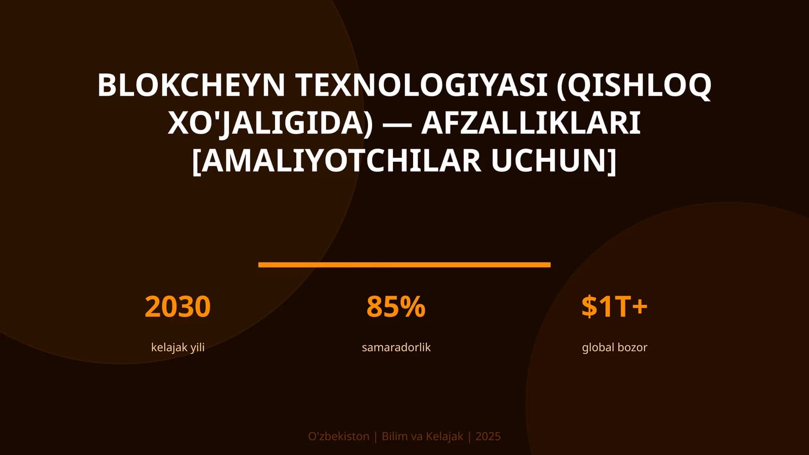 Blokcheyn texnologiyasi (qishloq xo'jaligida) — afzalliklari [amaliyotchilar uchun]