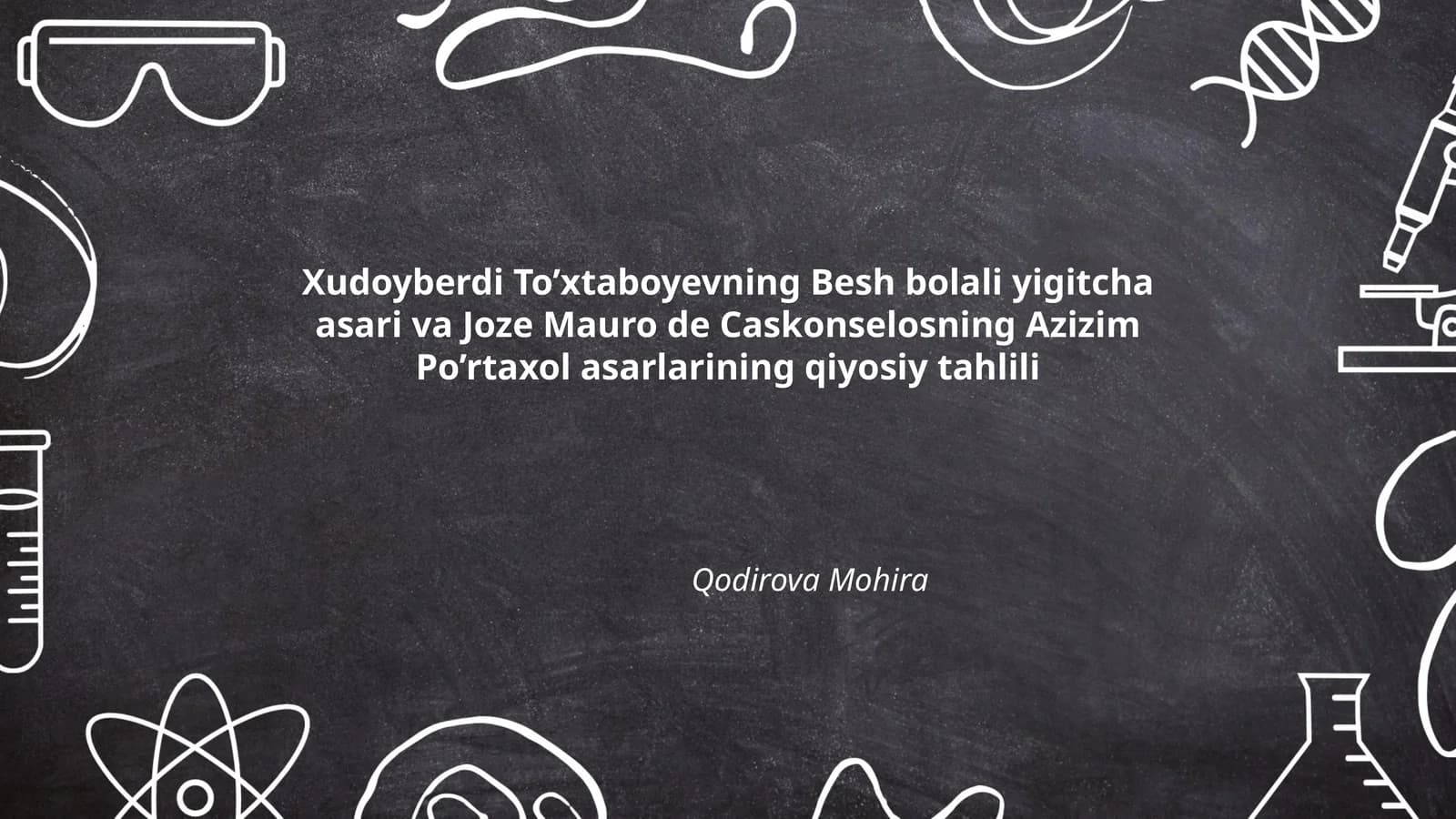 Xudoyberdi To’xtaboyevning Besh bolali yigitcha asari va Joze Mauro de Caskonselosning Azizim Po’rtaxol asarlarining qiyosiy tahlili