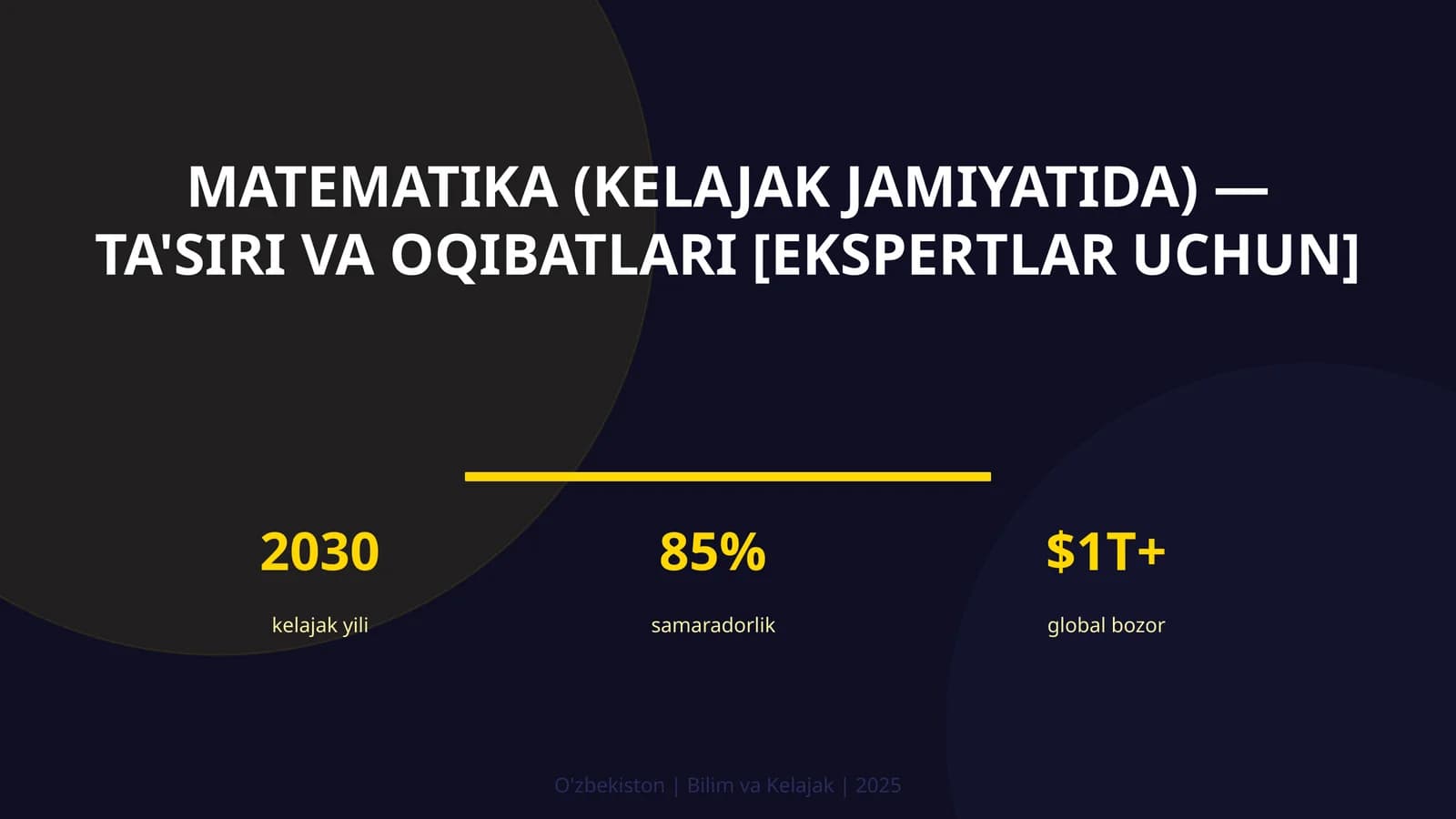 Matematika (Kelajak Jamiyatida) - Ta'siri va Oqibatlari [Ekspertlar Uchun]