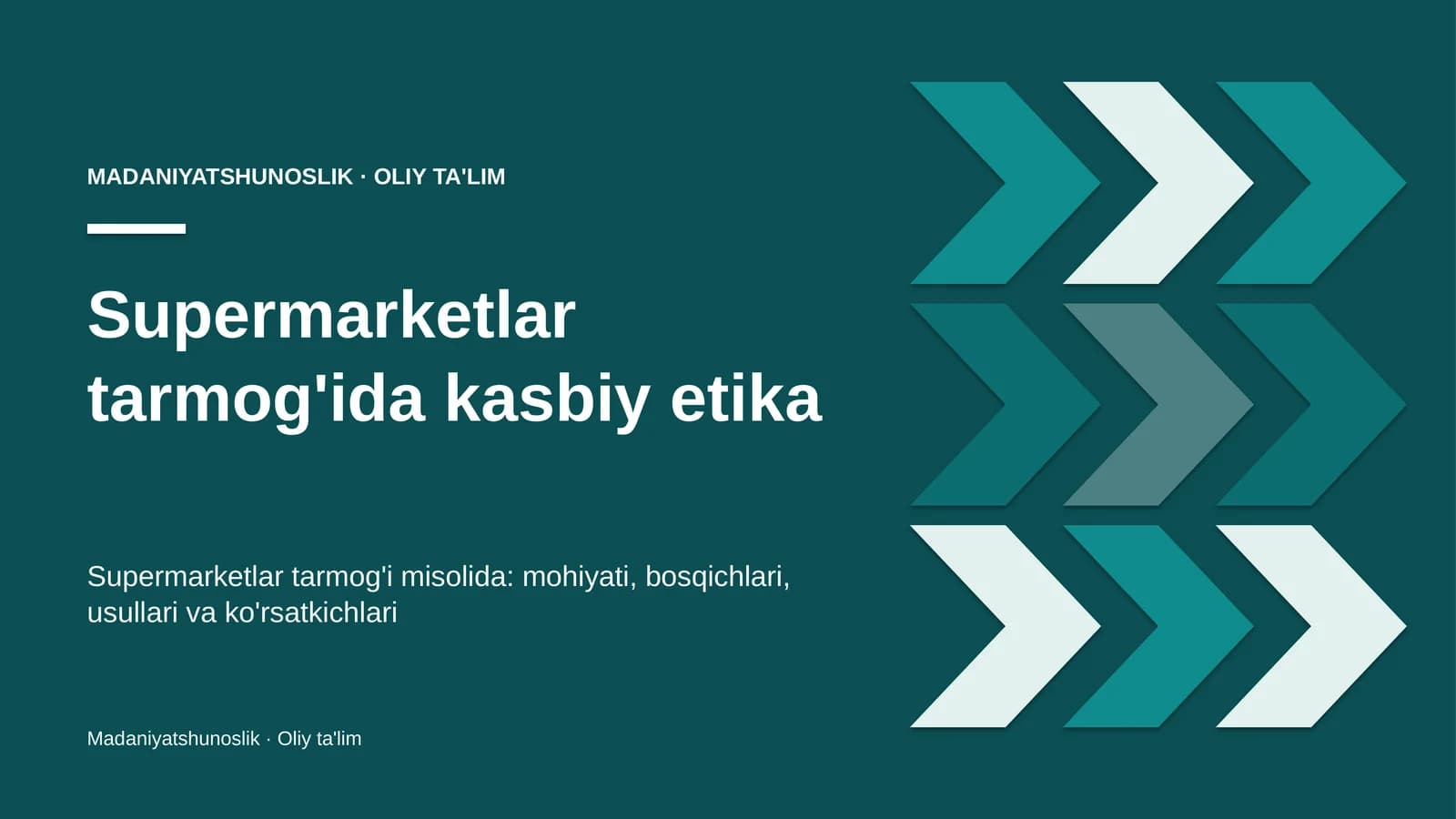 supermarketlar tarmog'ida kasbiy etika 2852