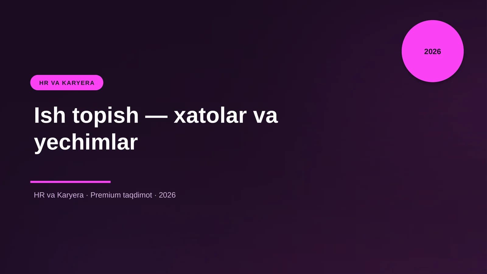 Ish topish — xatolar va yechimlar