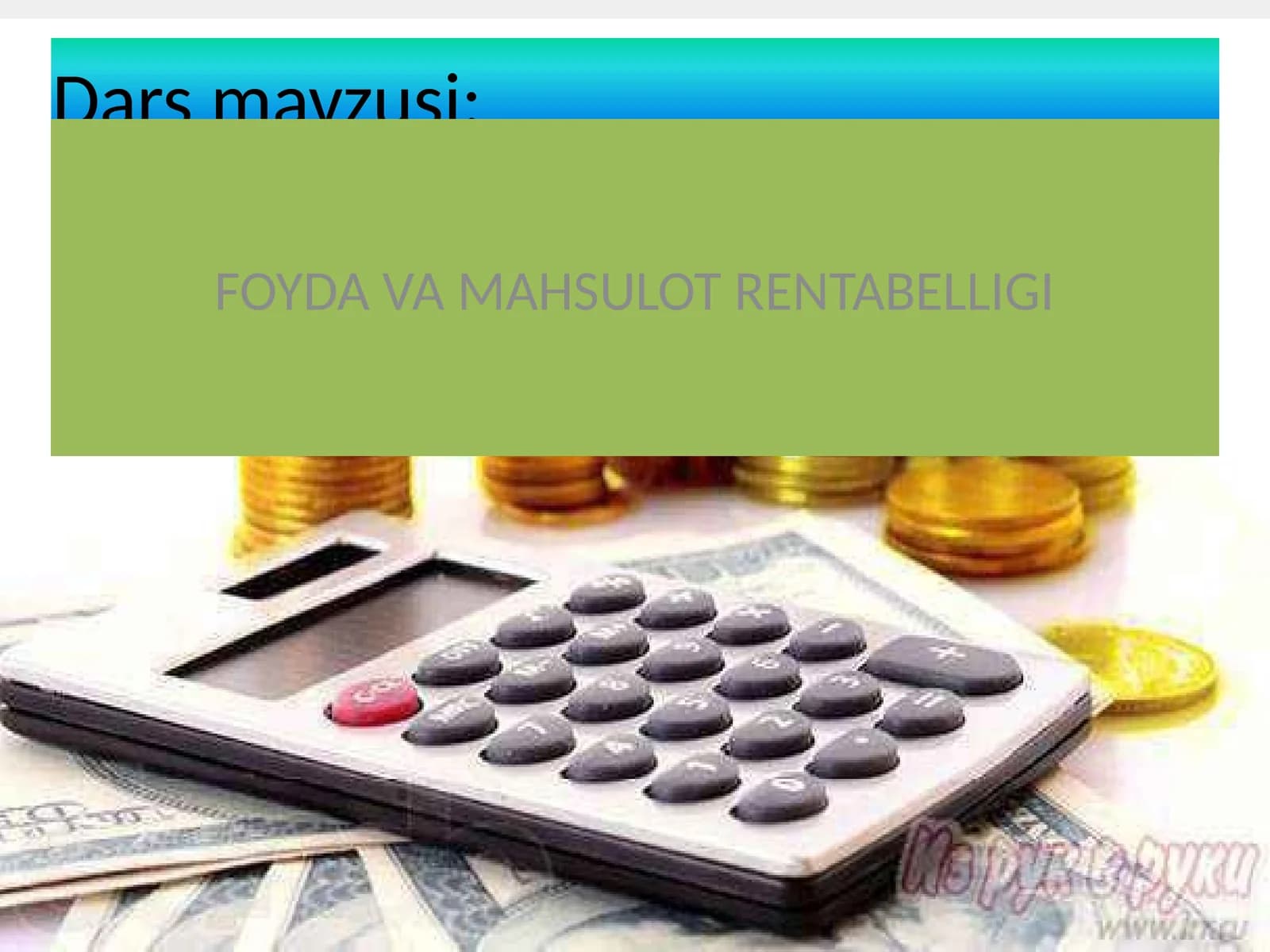 Iqtisodiyot - Foyda va rentabellik