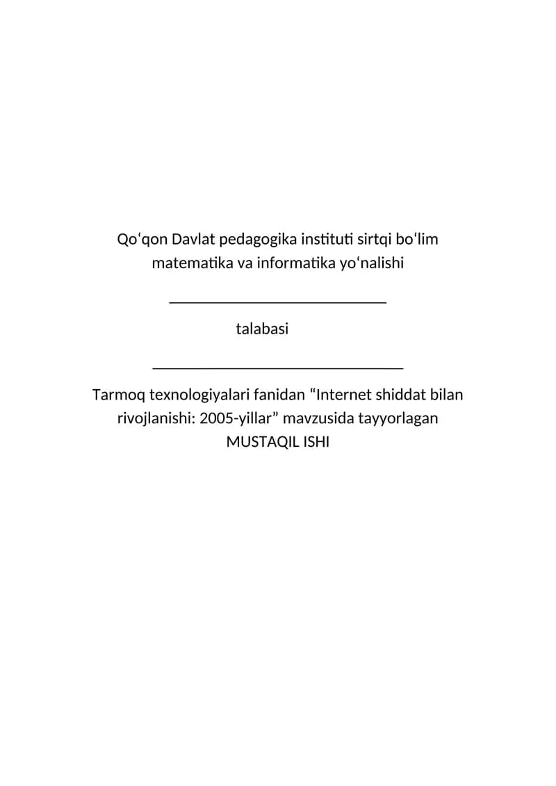 Internet shiddat bilan rivojlanishi: 2005-yillar