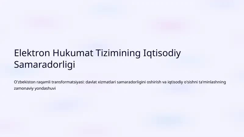 Raqamli O'zbekiston – 2030