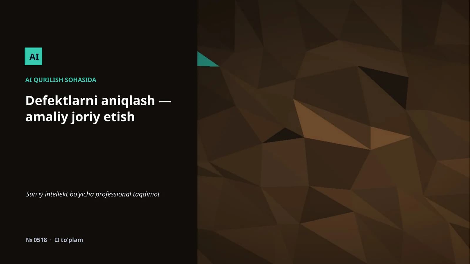 AI QURILISH SOHASIDA
