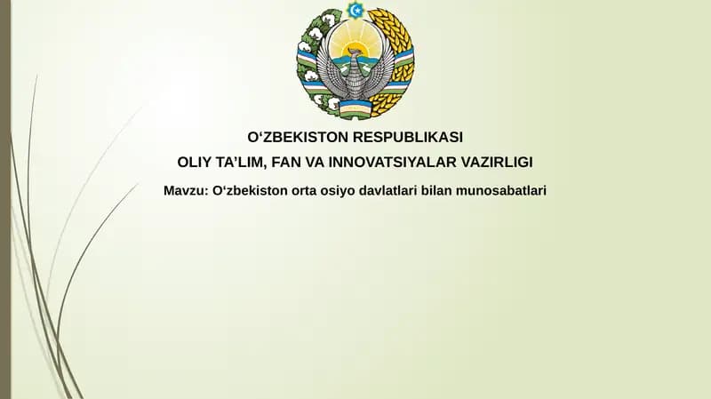 Oʻzbekiston va Markaziy Osiyo: Tarix, Siyosat va Xavfsizlik