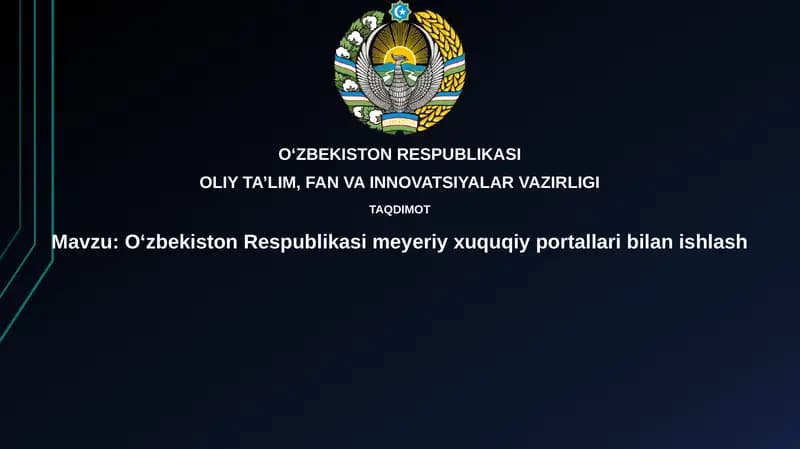 O'zbekiston Respublikasi huquqiy portallari