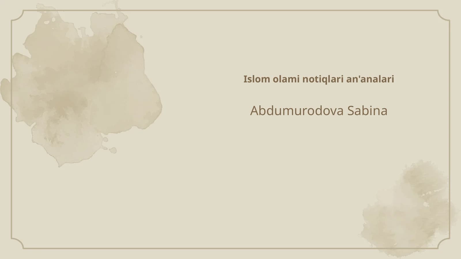 Islom olami notiqlari an'analari