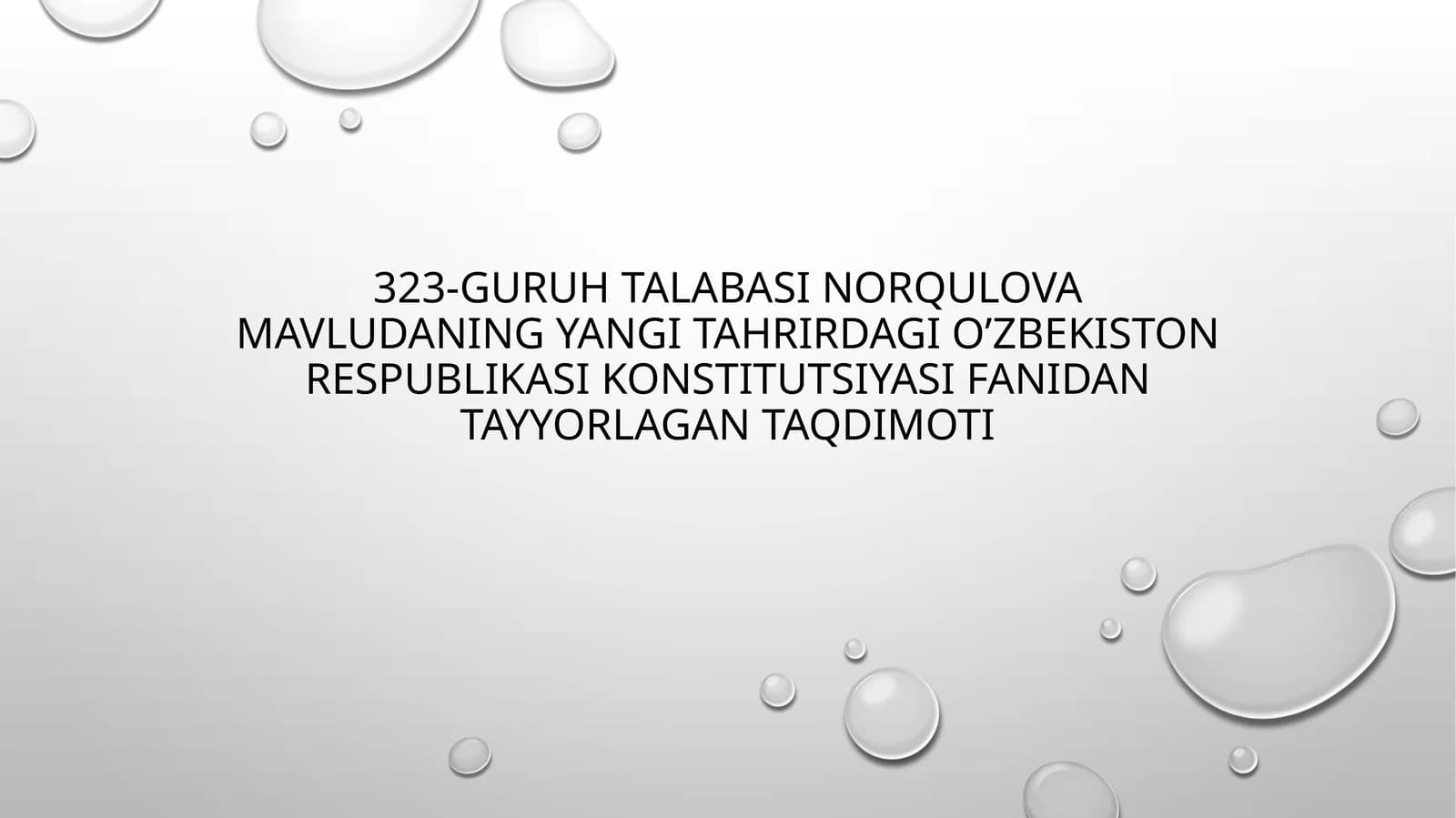 O’zbekiston Respublikasi Konstitutsiyasi