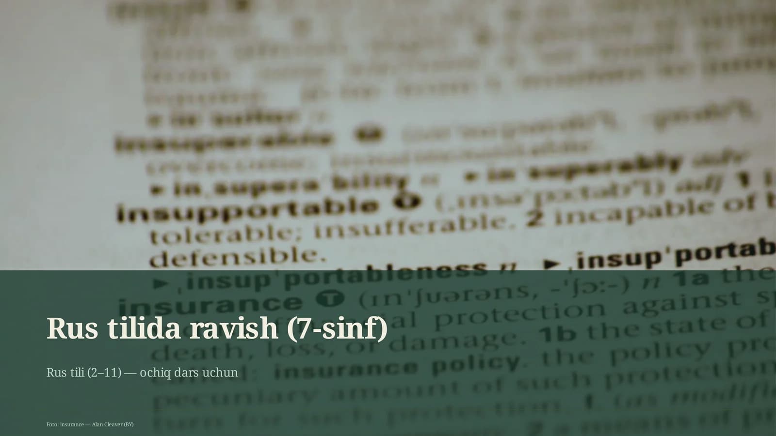 Rus tilida ravish (7-sinf)