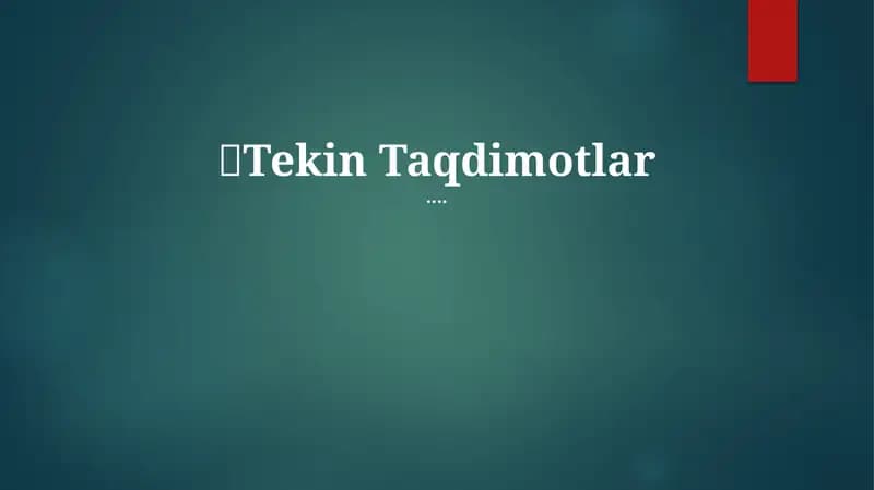 Bepul Taqdimotlar
