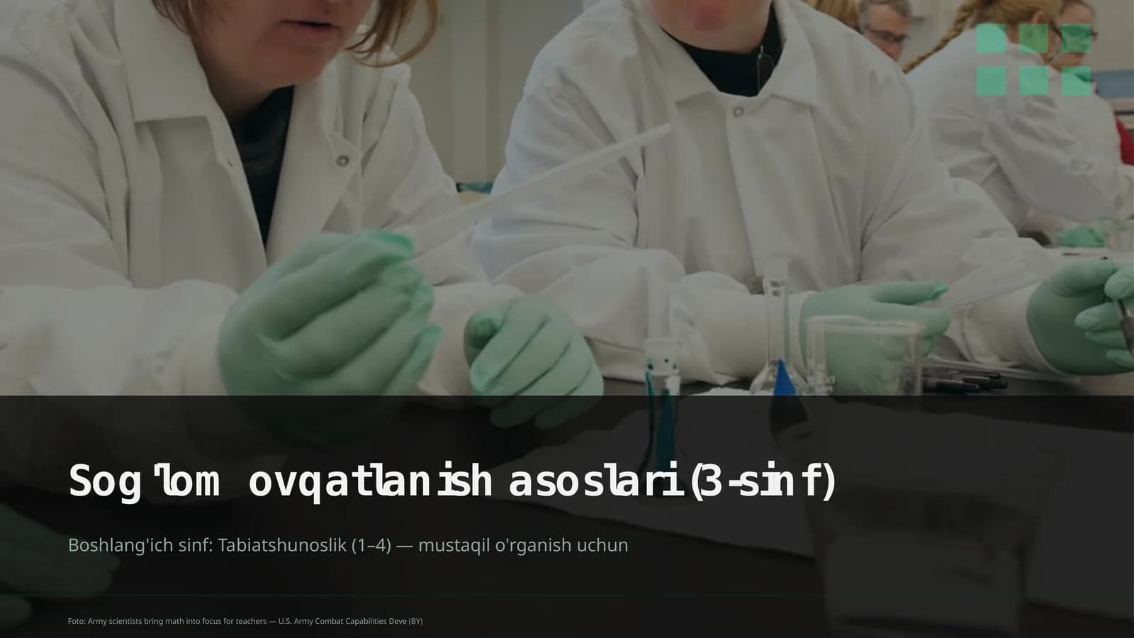 Sog'lom ovqatlanish asoslari (3-sinf)