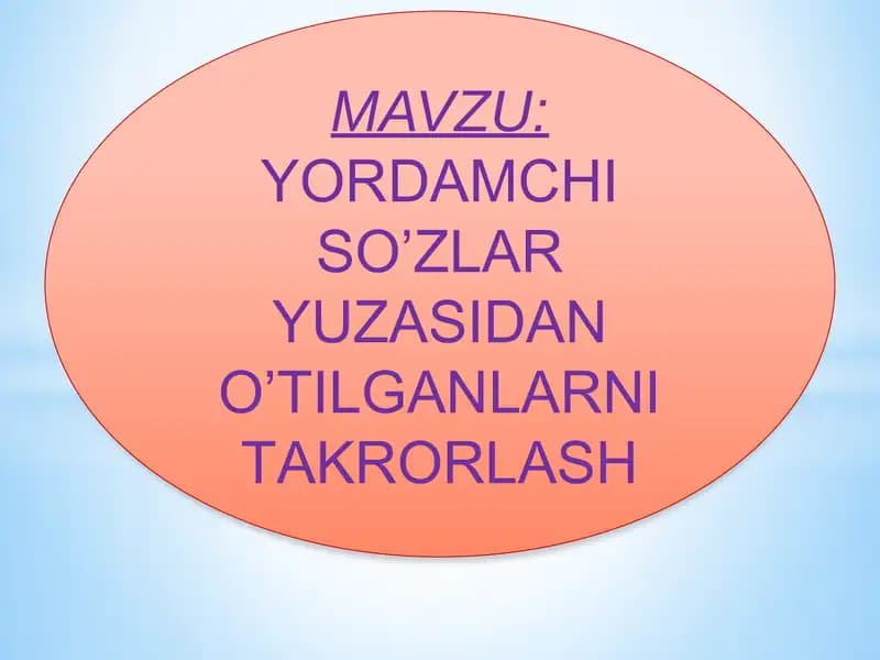 yordamchi so'zlar