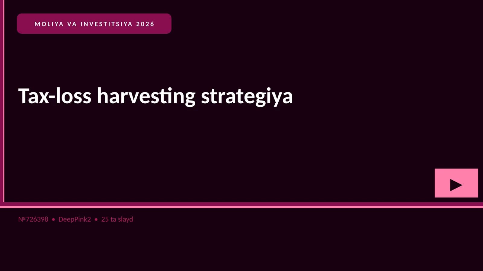 MOLIYA VA INVESTITSIYA 2026