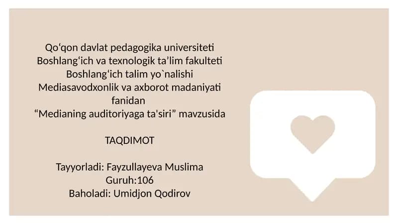 "Medianing auditoriyaga ta'siri"