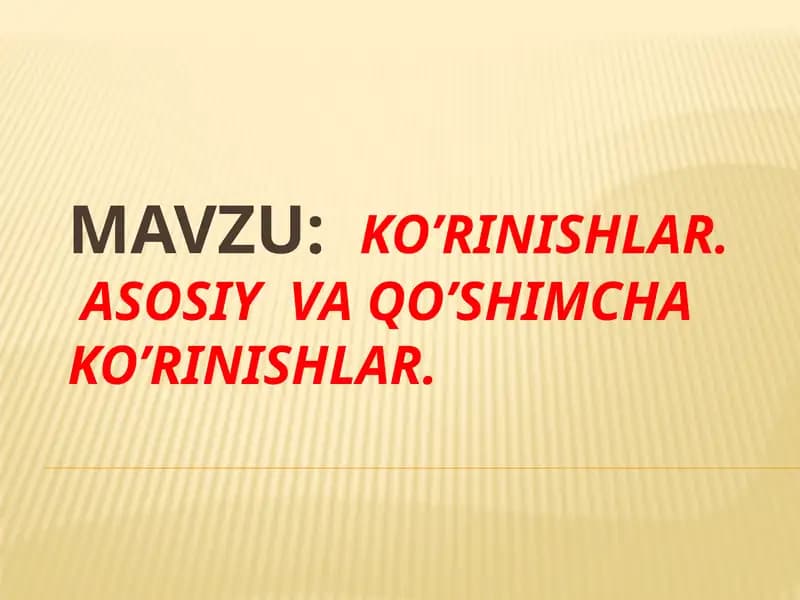 Ko’rinishlar