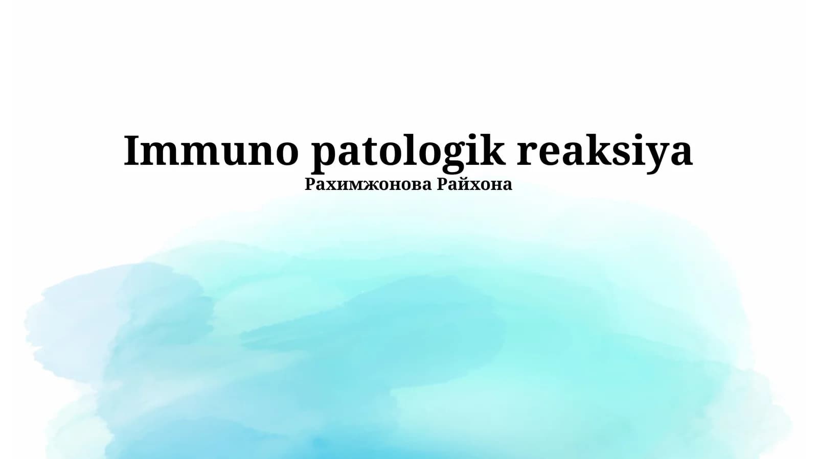 Immunopatologik reaksiyalar
