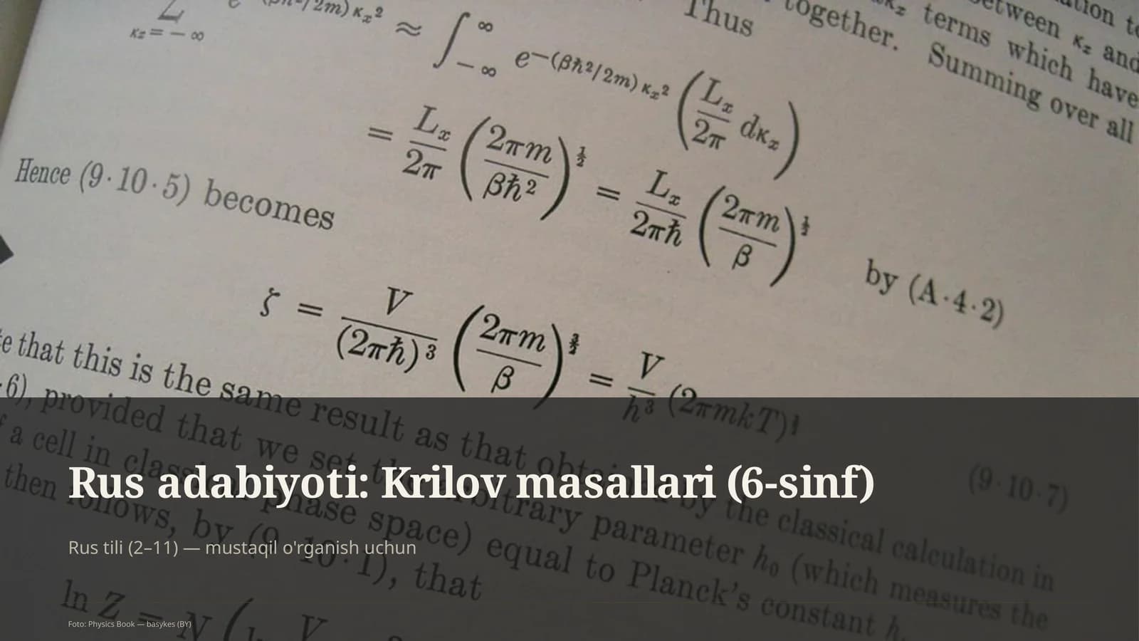 Rus adabiyoti: Krilov masallari (6-sinf)