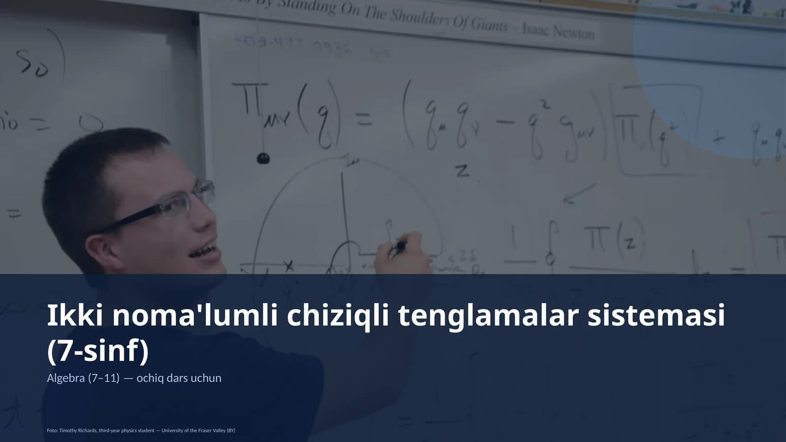 Algebra (7–11) — ochiq dars uchun