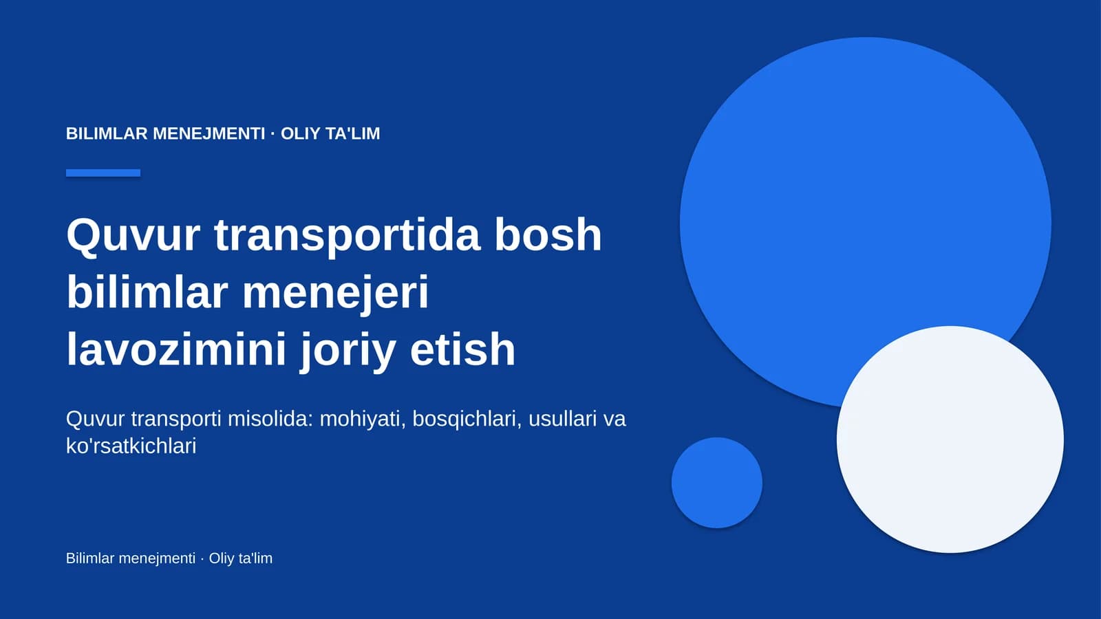 quvur transportida bosh bilimlar menejeri lavozimini joriy etish 2496