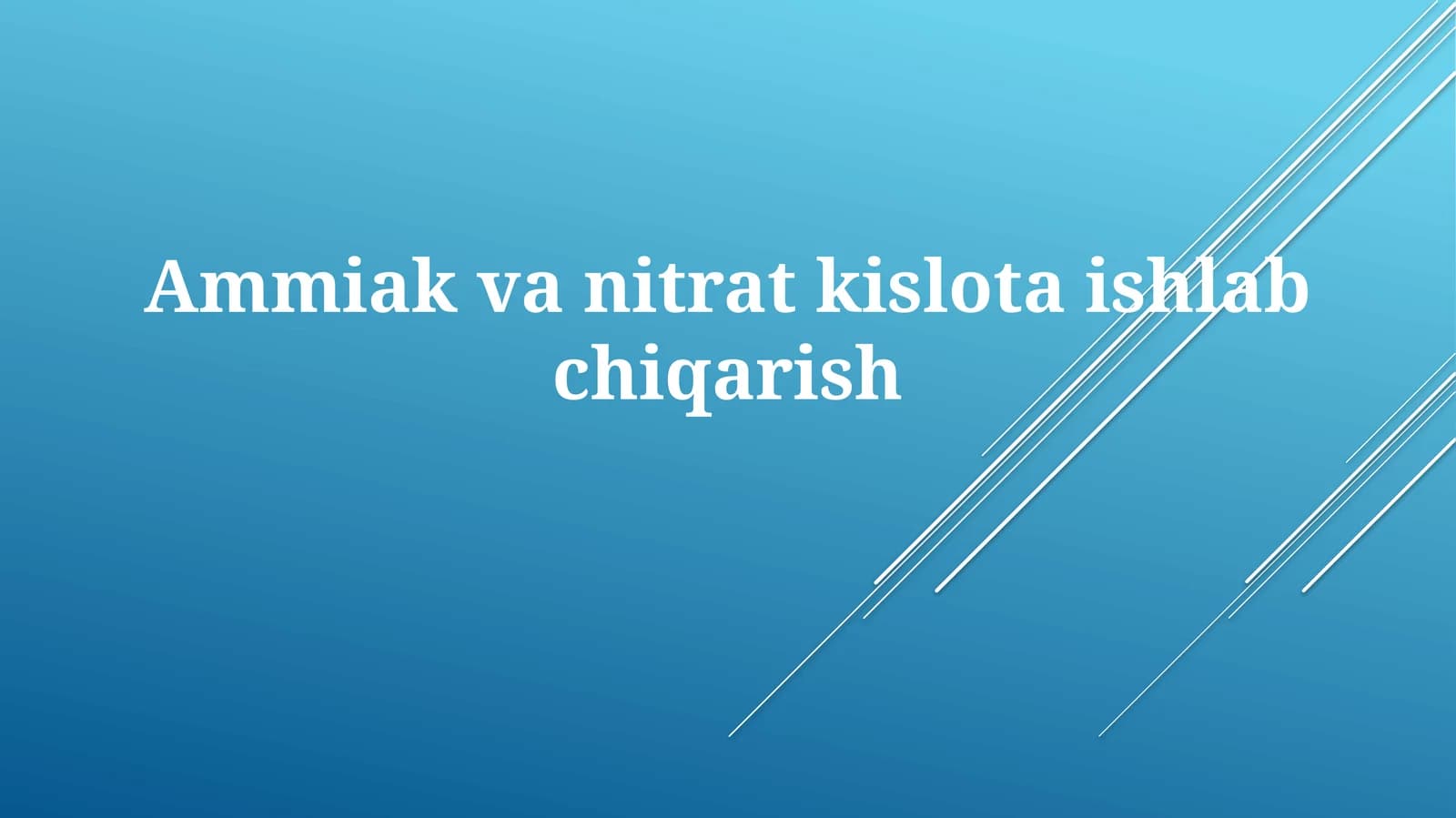 Ammiak Ishlab Chiqarish