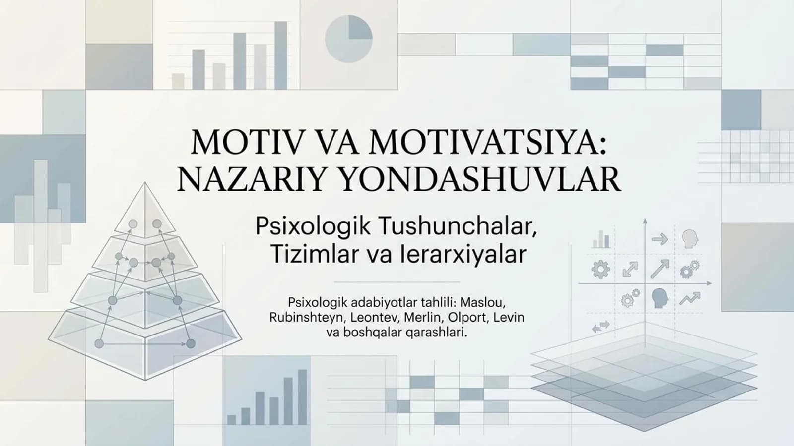 Motiv va Motivatsiya Nazariy Yondashuvlar