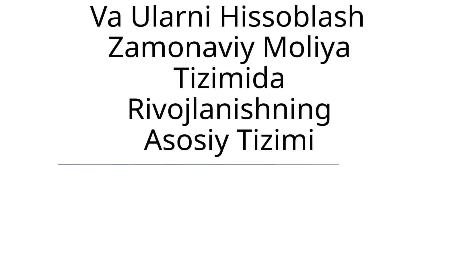 Moliya Ko‘Rsatkichlar Tahlili Va Ularni Hissoblash